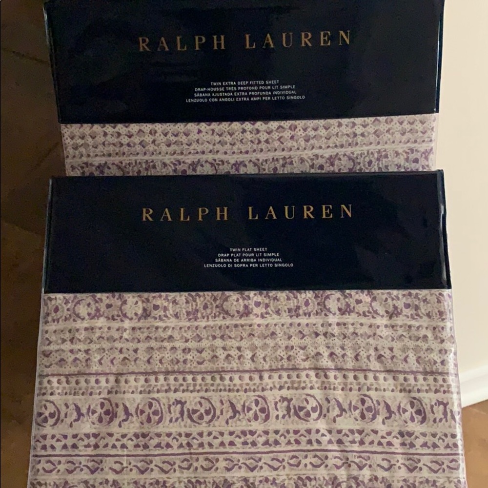 Ralph Lauren Alessandra Hayden Flat and Deep Fitted 100% Cotto Sheets - Twin